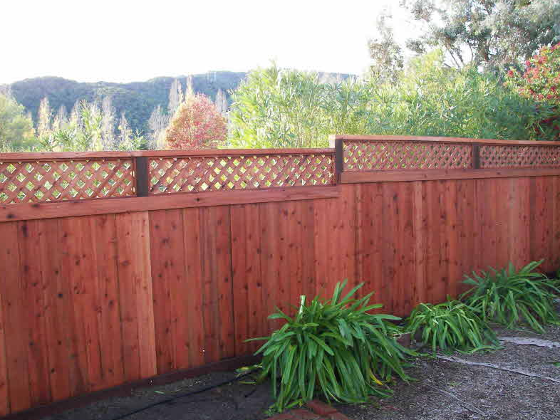 redwood lattice fencing